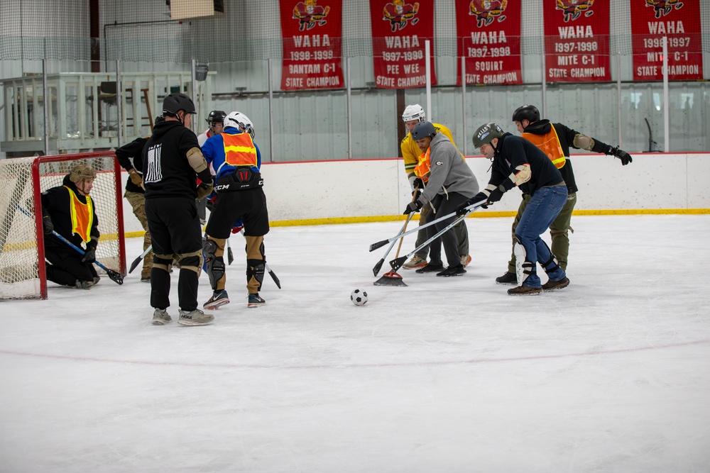 Soldiers Compete in Broomball