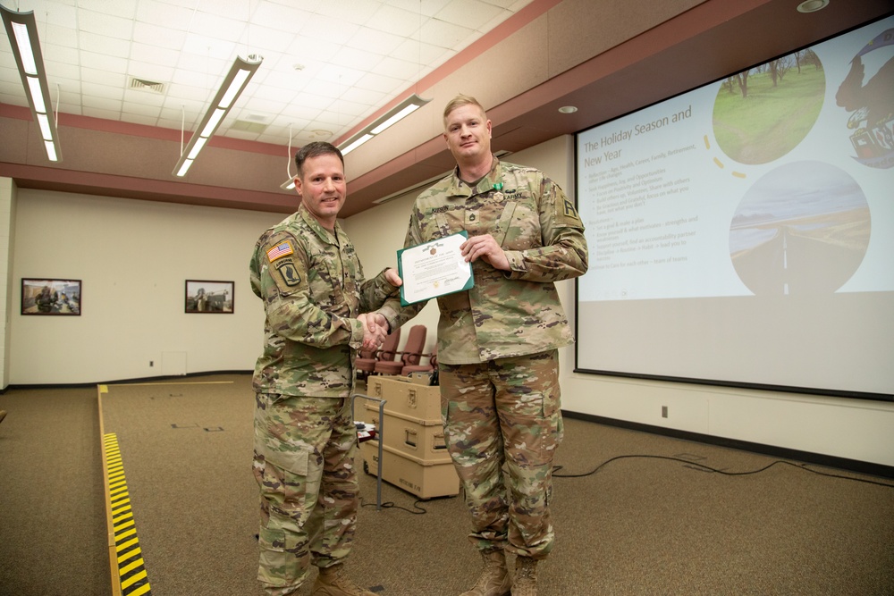 Soldier Awarded ARCOM for his Hard Work at 181st MFTB