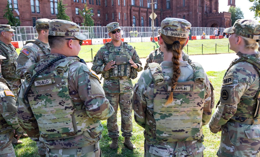 Guard Soldiers Patrol the National Mall in Washington D.C.
