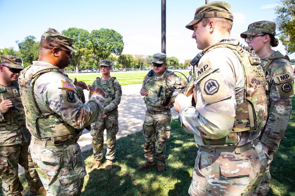 Guard Soldiers Patrol the National Mall in Washington D.C.