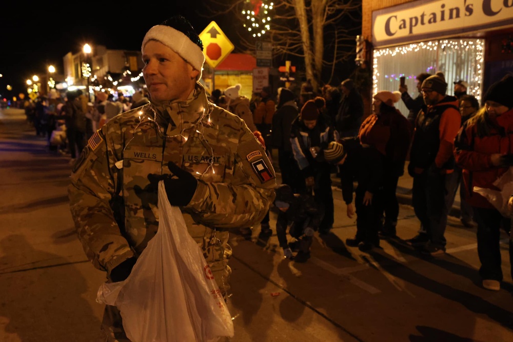 Commander Hands out Candy to Community