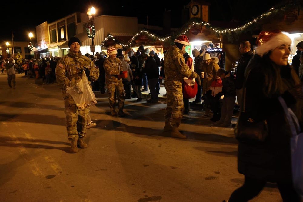 Soldiers Hand out Candy