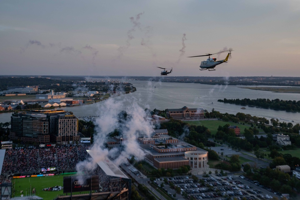 1st Helicopter Squadron flyover opens D.C. United vs. Inter Miami match