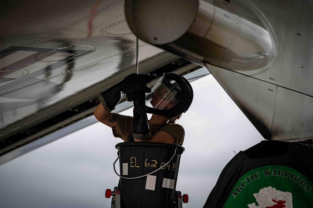Airmen perform fuels maintenance during Northern Edge 25