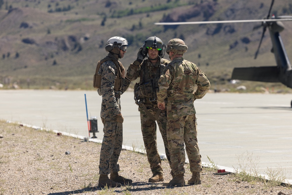 CLB-5, CLR-1 Marines rehearse sling load, speed ball deliveries with Nevada National Guard during MTX 4-25