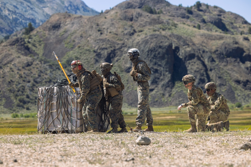 CLB-5, CLR-1 Marines rehearse sling load, speed ball deliveries with Nevada National Guard during MTX 4-25