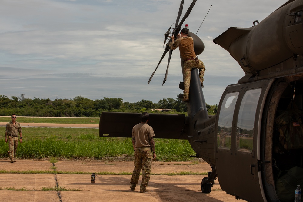 Folded to Flight: Washington National Guard UH60s undergo a maintenance test flight