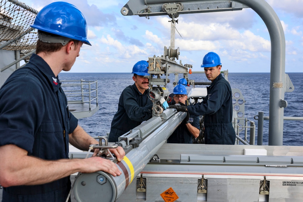 USS Iwo Jima RAM Launcher Loading