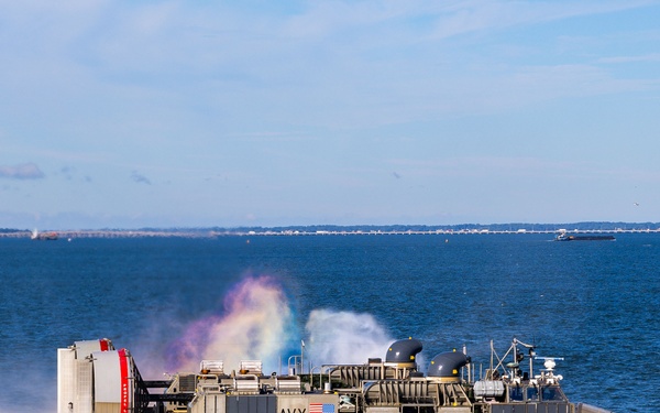 USS San Antonio (LPD 17) launches LCAC while in port