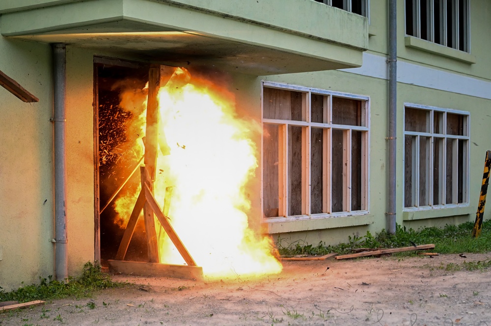 Combat Engineers Train to Breach Doors with Infantry at Rodriguez Live Fire Complex
