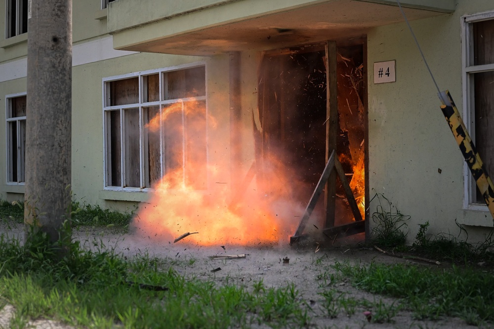 Combat Engineers Train to Breach Doors with Infantry at Rodriguez Live Fire Complex