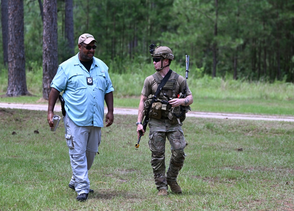 Students Interact with Role Players During Culmination Exercise
