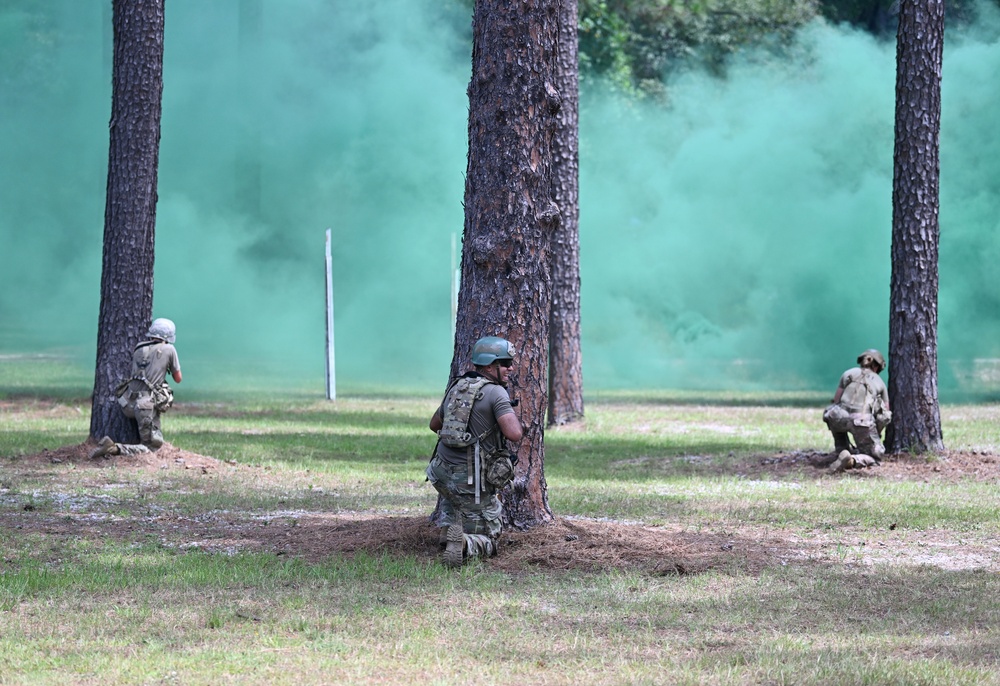 Students Interact with Role Players During Culmination Exercise