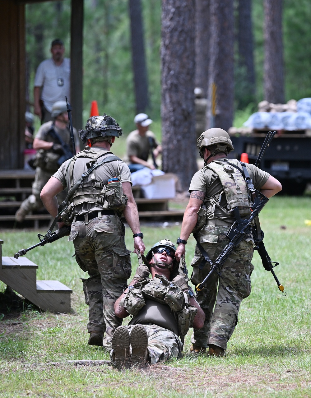 Students Interact with Role Players During Culmination Exercise