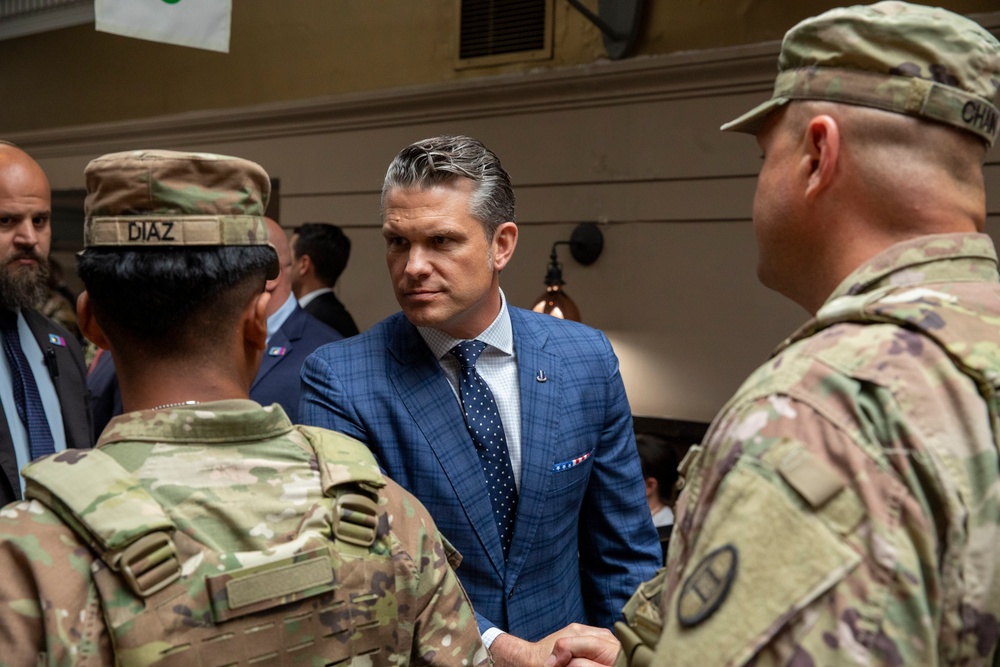Vice President James Vance and Secretary of Defense Pete Hegseth visit S.C. National Guard Soldiers at Union Station