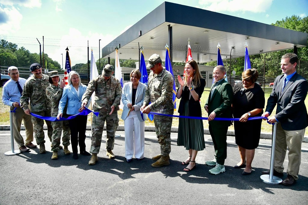 District Commander, Massachusetts Governor, cut ribbon on new Hanscom Gate