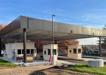 District Commander, Massachusetts Governor, cut ribbon on new Hanscom Gate