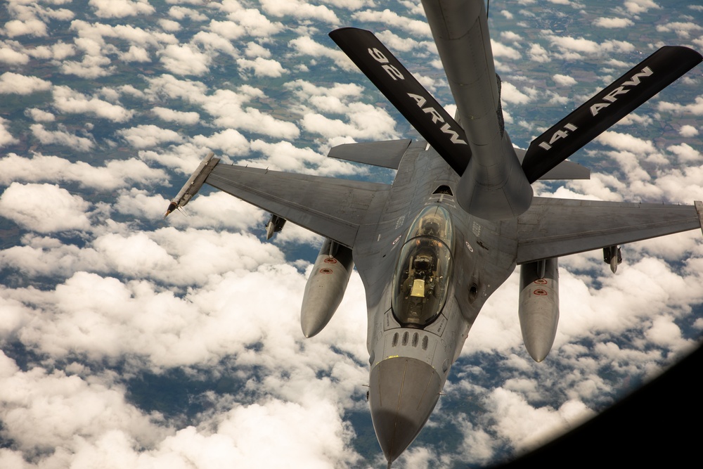 Partnership at Altitude: Washington National Guard KC-135 conducts aerial refueling training with Royal Thai Air Force F-16