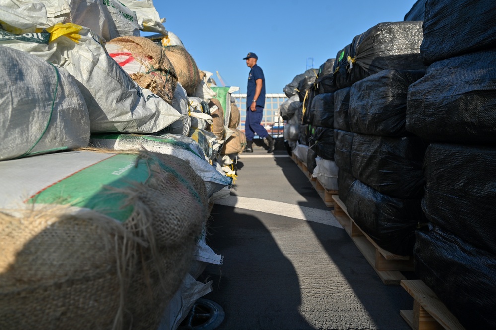 Coast Guard Cutter Hamilton offloads more than 76,140 lbs in illegal narcotics