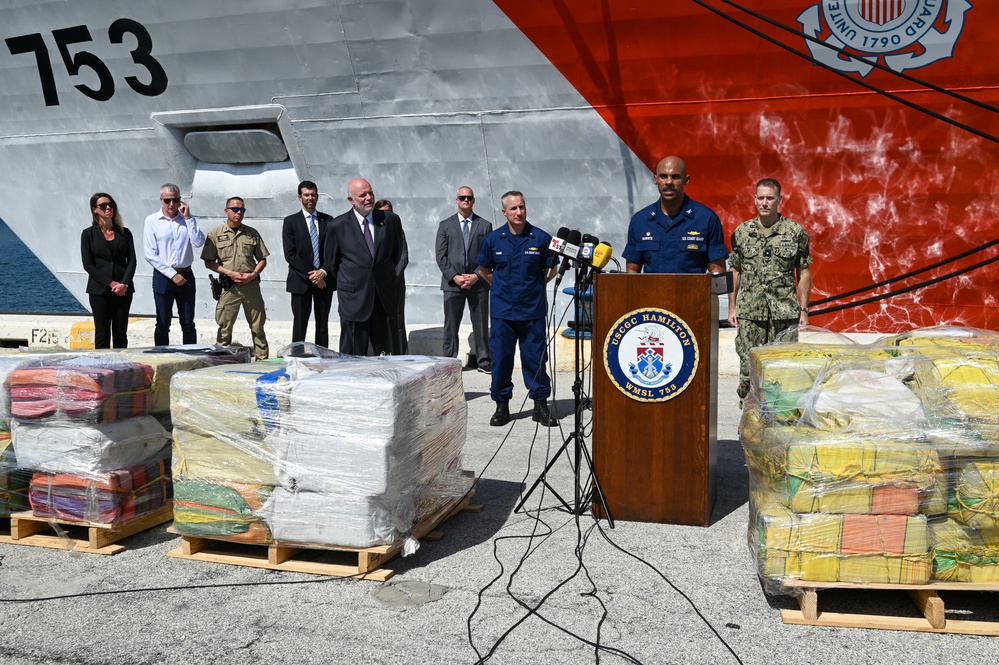 Coast Guard Cutter Hamilton offloads more than 76,140 lbs in illegal narcotics