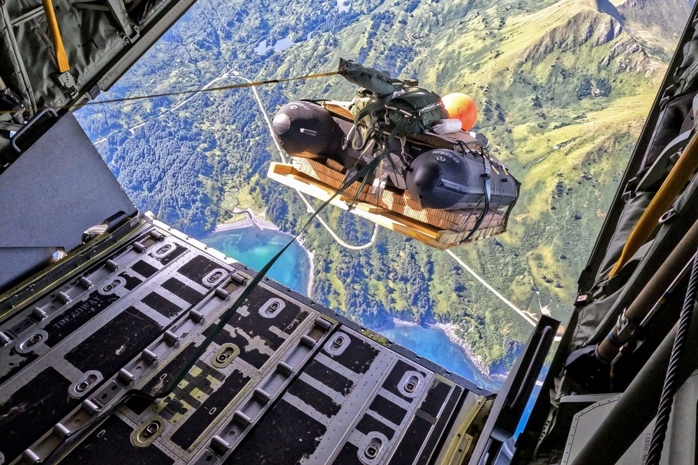 NSWG2 personnel execute a military free fall and CRRC drop during AE25