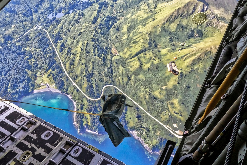 NSWG2 personnel execute a military free fall and CRRC drop during AE25