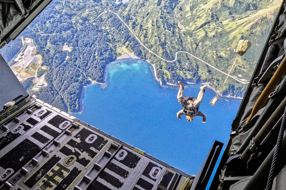 NSWG2 personnel execute a military free fall and CRRC drop during AE25