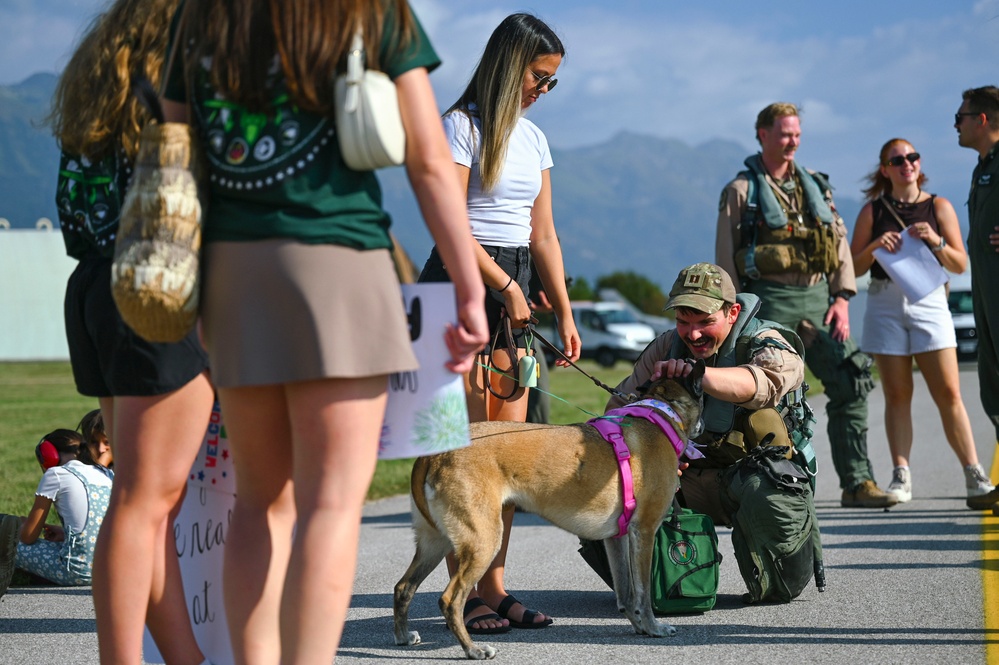 Friends and family welcome 555th FS pilots home
