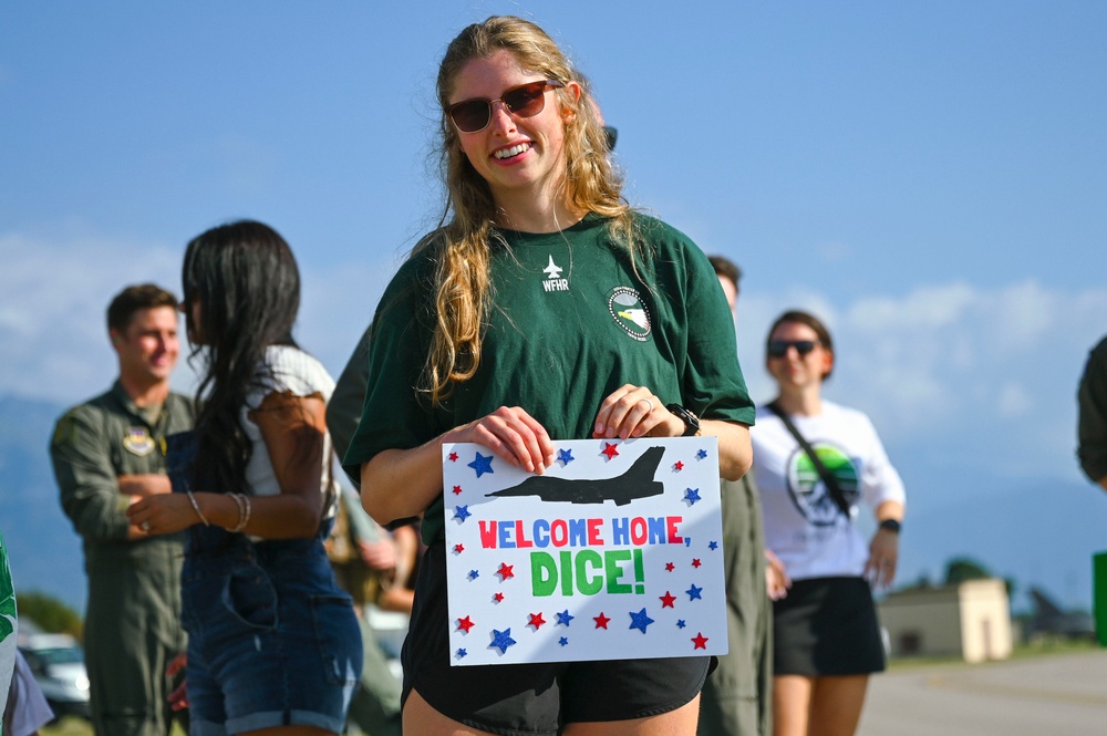 Friends and family welcome 555th FS pilots home