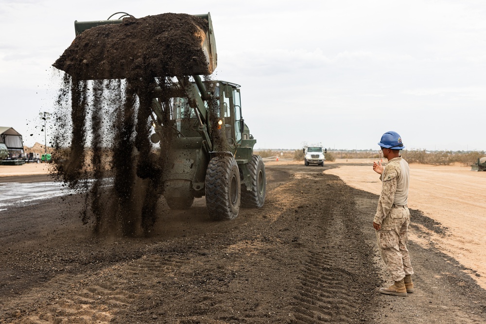 Joint Task Force-Southern Border Marines conduct roadway maintenance training in Yuma, Arizona