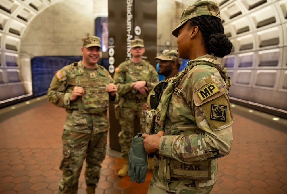 MS Guard Soldiers Patrol the Washington Metro