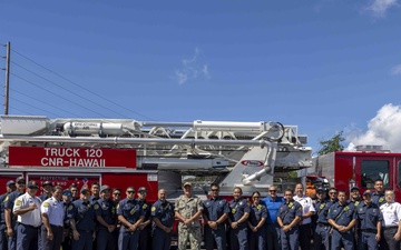 Rear Adm. Brad Collins visits CNRH Federal Fire Department Headquarters