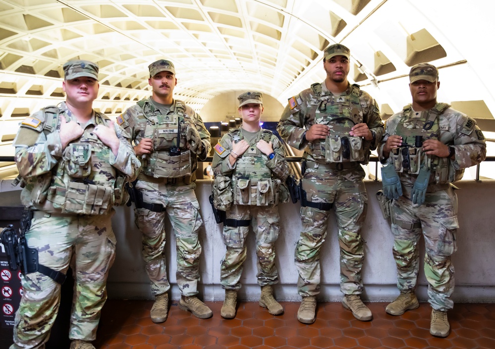 MS Guard Soldiers Patrol the Washington Metro