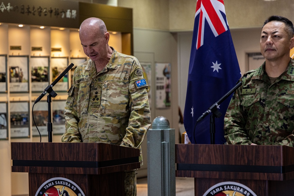 U.S. Army’s 25th Infantry Division, Japan Ground Self-Defense Force, and Australian Army Unite for Yama Sakura 89 during a Press Conference
