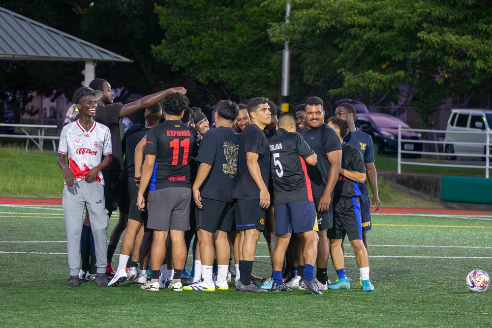 Tripoli Competes Against the USS America in a Soccer Game