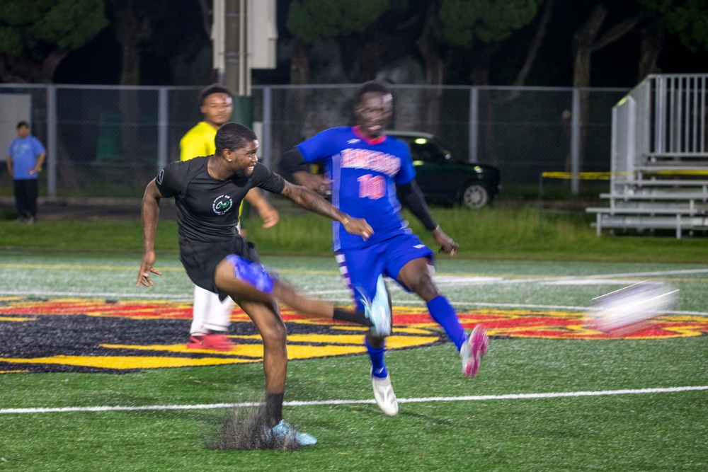 Tripoli Competes Against the USS America in a Soccer Game