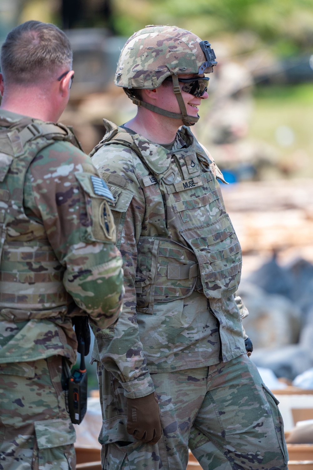 Pfc. Muse prepares to shoot Stinger for the first time