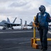 USS Gerald R. Ford (CVN 78) Sailor Observes Flight Operations