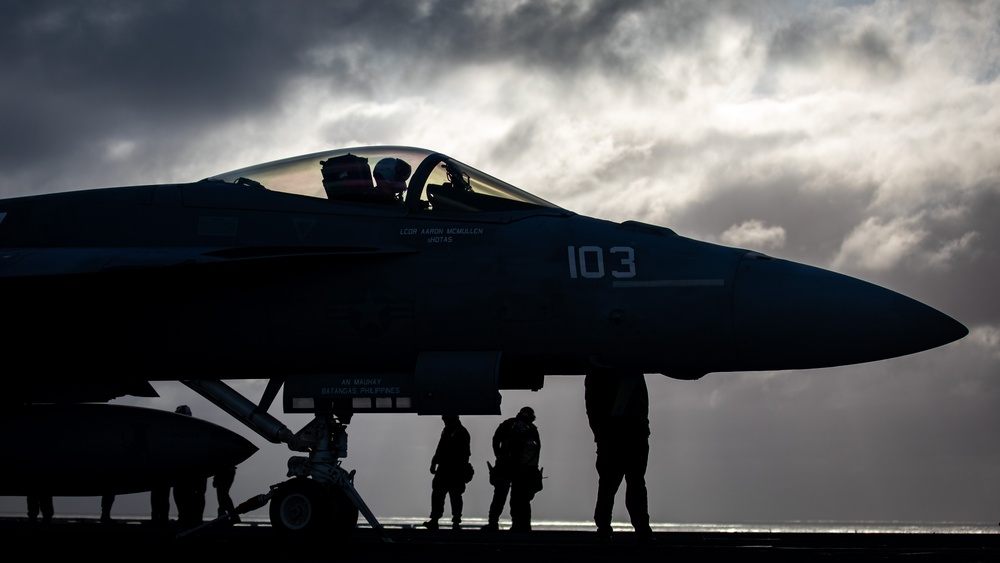 VFA-37 Jet Prepares To Launch from USS Gerald R. Ford (CVN 78)
