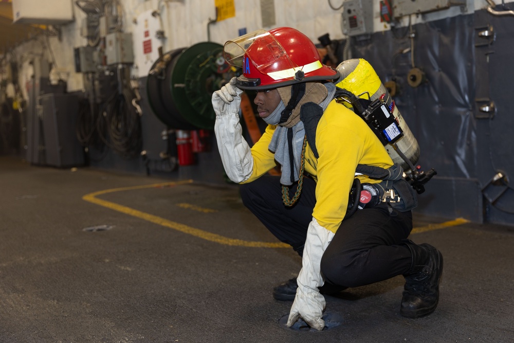 USS Gerald R. Ford (CVN 78) Conducts General Quarters Drill