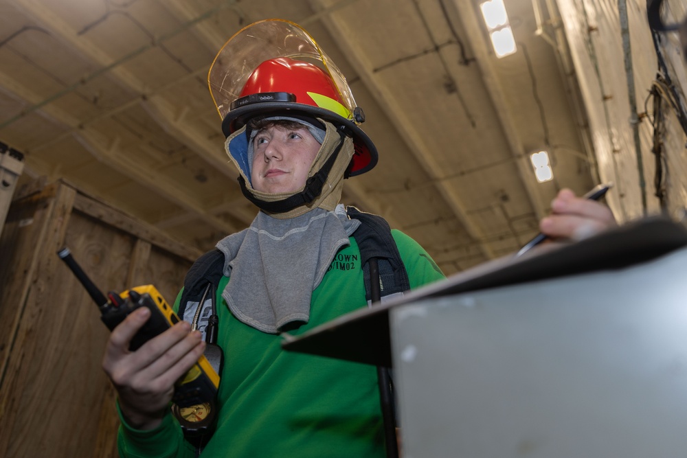 USS Gerald R. Ford (CVN 78) Conducts General Quarters Drill