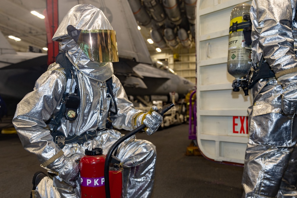 USS Gerald R. Ford (CVN 78) Conducts General Quarters Drill
