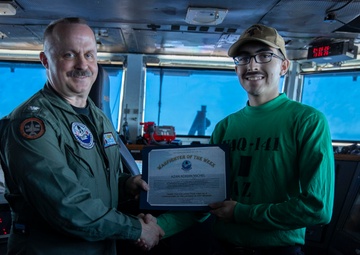 Rialto Native Honored as Warfighter of the Day aboard USS George Washington