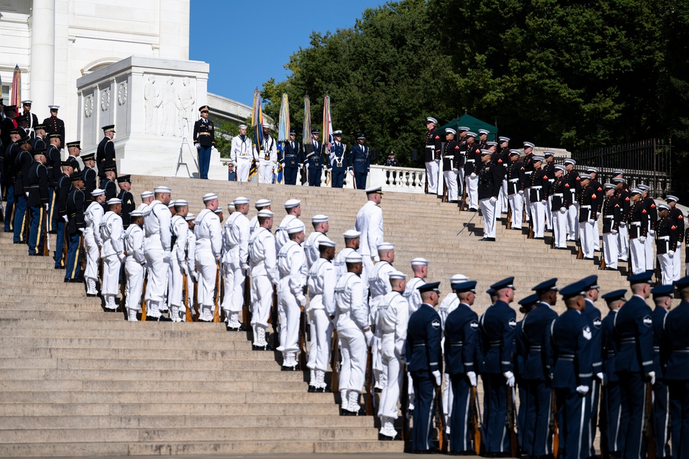 South Korean President Lee Jae Myung Participates in an Armed Forces Full Honors Wreath-Laying Ceremony at the Tomb of the Unknown Soldier