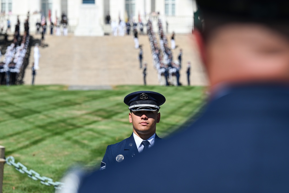 South Korean President Lee Jae Myung Participates in an Armed Forces Full Honors Wreath-Laying Ceremony at the Tomb of the Unknown Soldier
