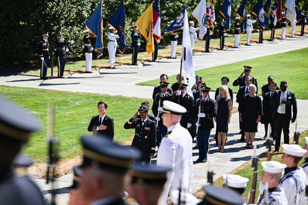 South Korean President Lee Jae Myung Participates in an Armed Forces Full Honors Wreath-Laying Ceremony at the Tomb of the Unknown Soldier