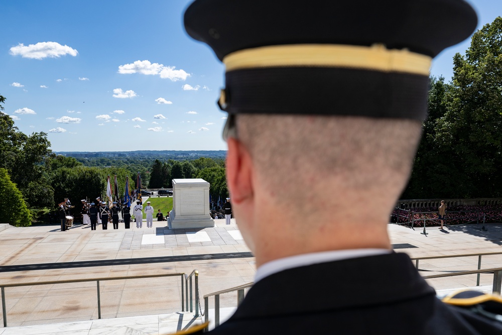 South Korean President Lee Jae Myung Participates in an Armed Forces Full Honors Wreath-Laying Ceremony at the Tomb of the Unknown Soldier