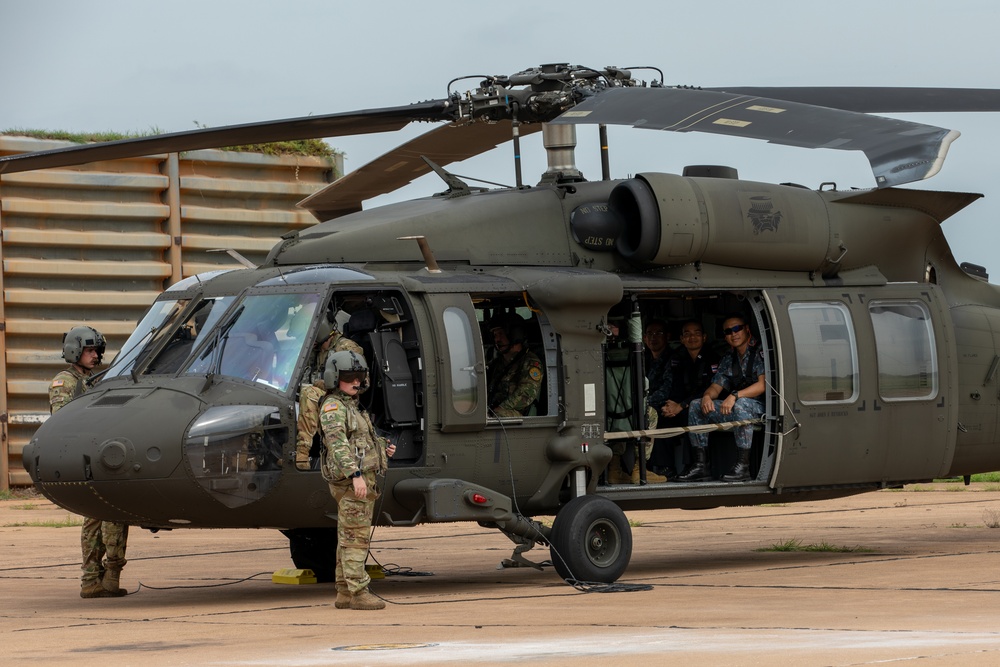 Washington Army National Guard UH-60 Blackhawks conduct first flight in Thailand.