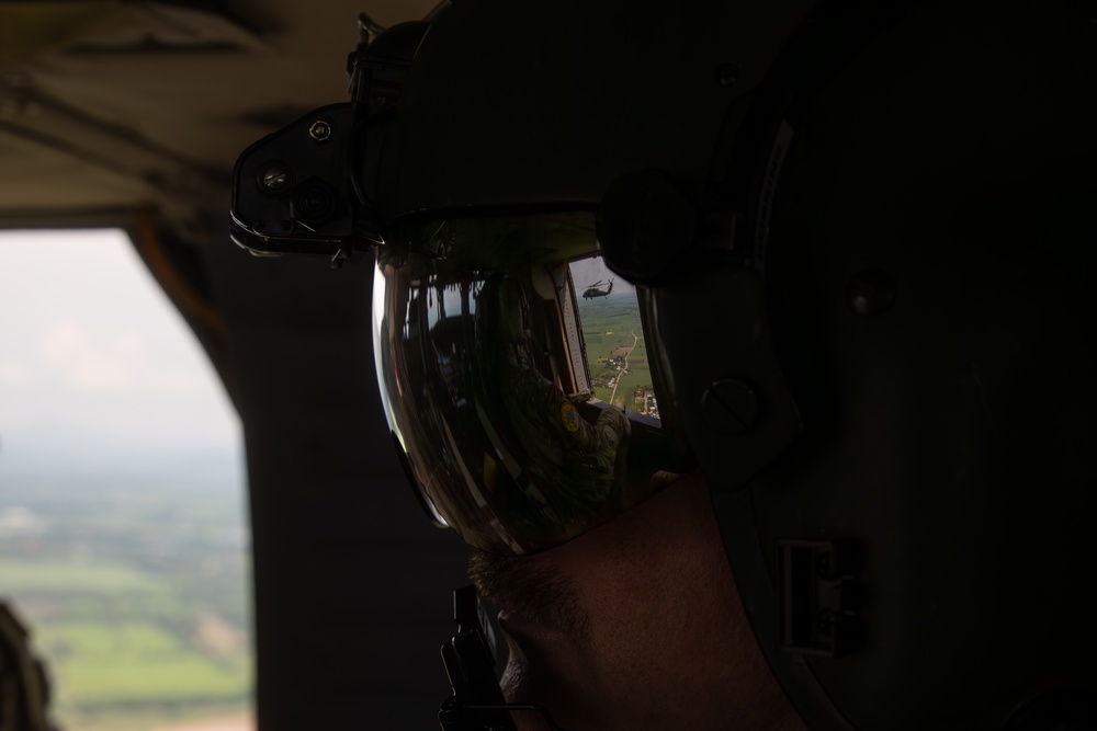 Washington Army National Guard UH-60 Blackhawks conduct first flight in Thailand.