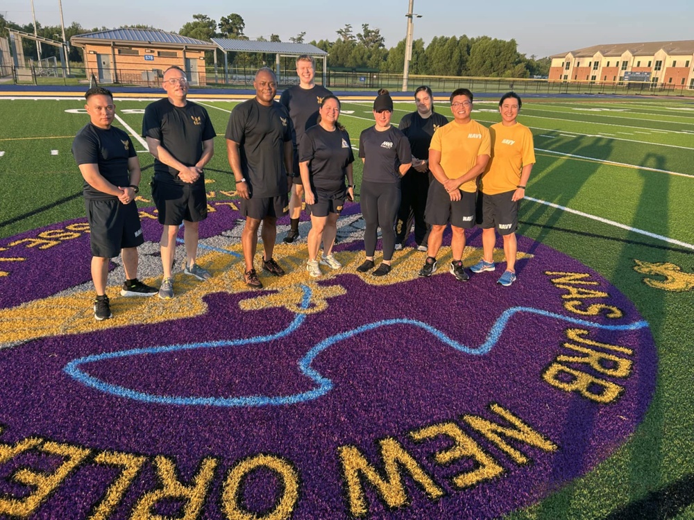 Capt. Wilson joins NAS JRB New Orleans Sailors for command PT